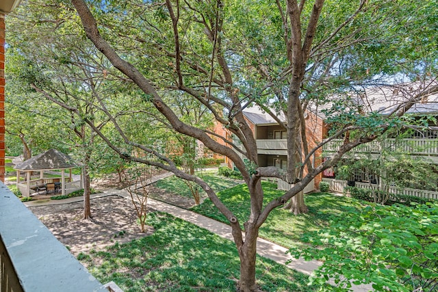 view of yard featuring a gazebo