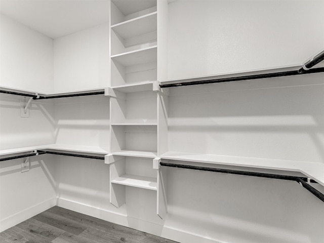 spacious closet with hardwood / wood-style floors