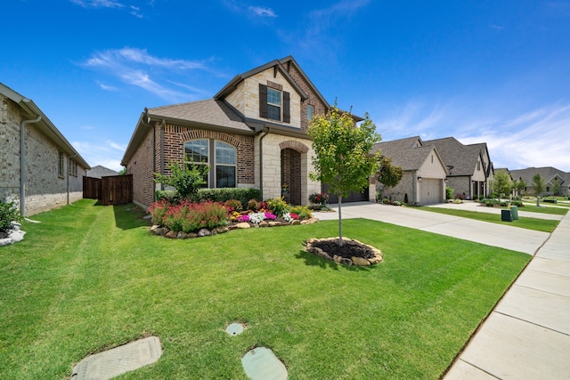 view of front of property featuring a front yard