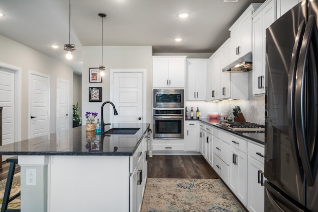 kitchen featuring white cabinets, sink, and appliances with stainless steel finishes