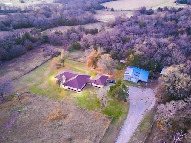 bird's eye view with a rural view