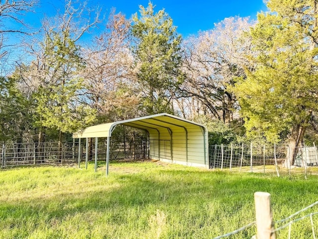 exterior space with a carport