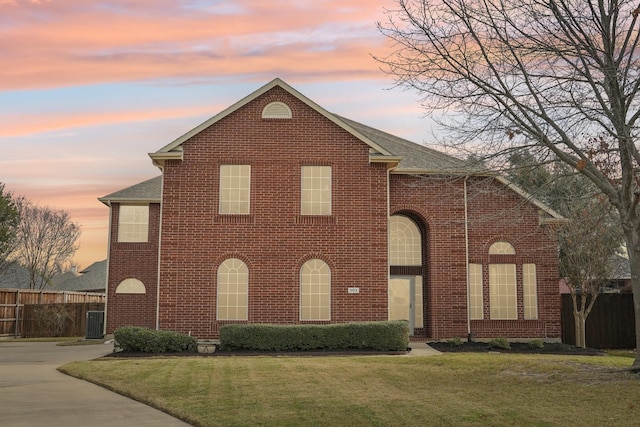 view of property with a lawn