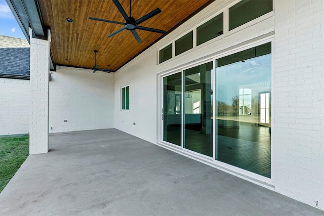 view of patio / terrace with ceiling fan