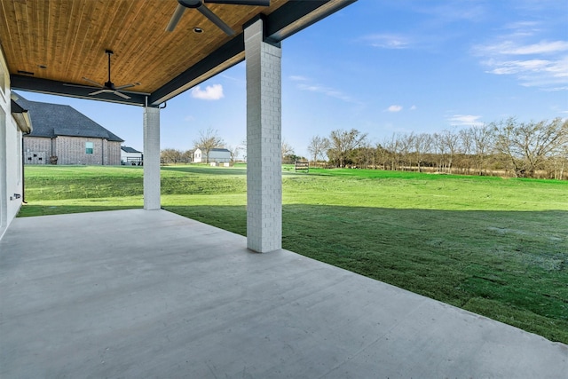 view of patio with ceiling fan