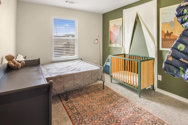 bedroom with carpet