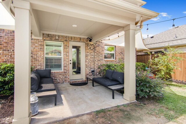 view of patio / terrace with an outdoor hangout area