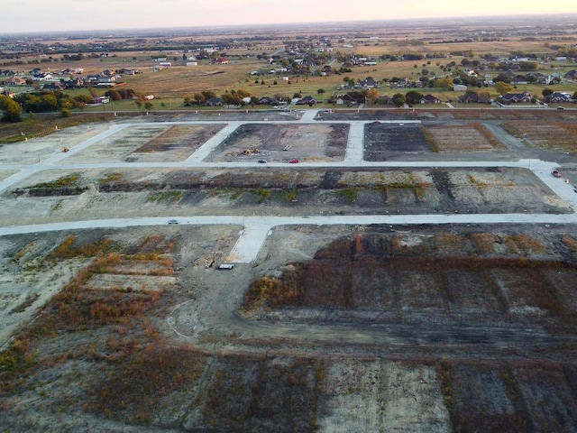 view of aerial view at dusk