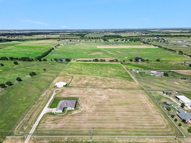 aerial view with a rural view