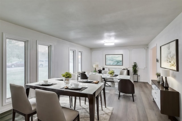 dining room featuring light hardwood / wood-style flooring