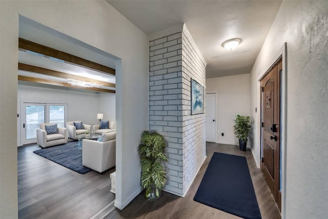 hall featuring hardwood / wood-style floors