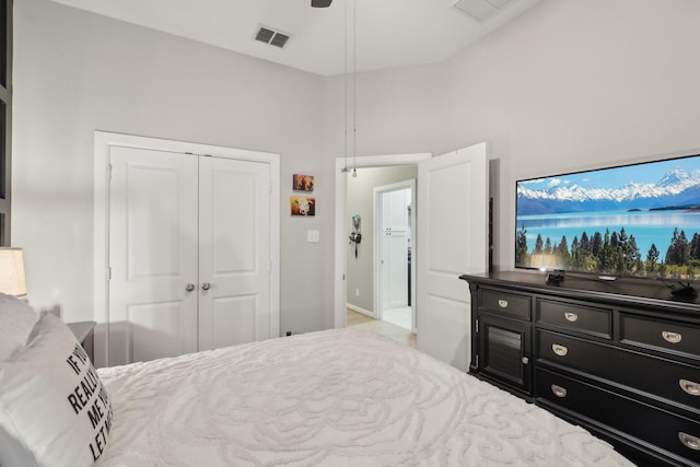 bedroom featuring a closet