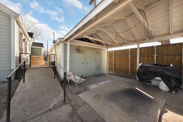 view of garage