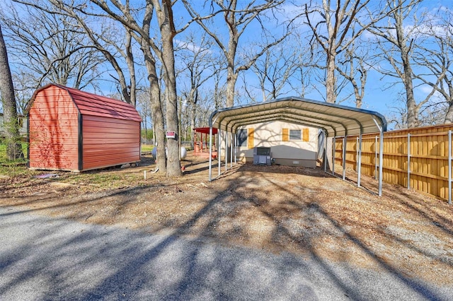 view of car parking featuring a carport