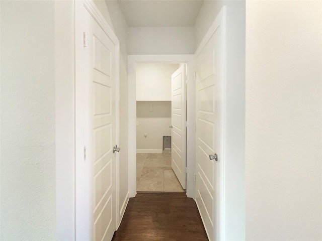 hall featuring wood-type flooring