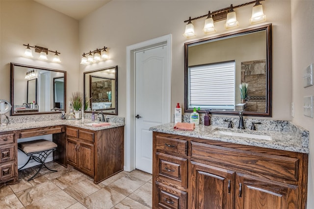 bathroom with a relaxing tiled tub