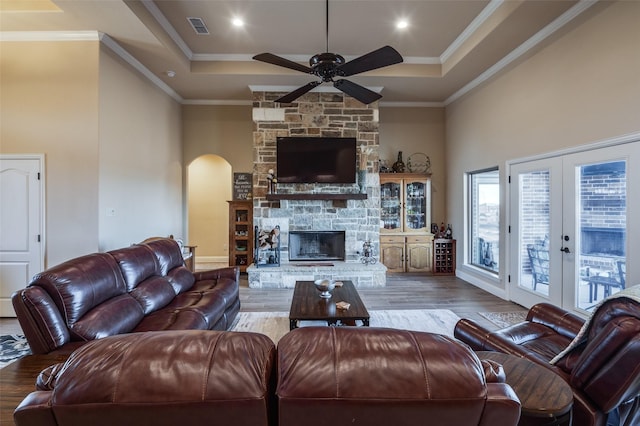 dining space featuring hardwood / wood-style flooring and a chandelier