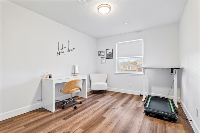 office area featuring wood-type flooring