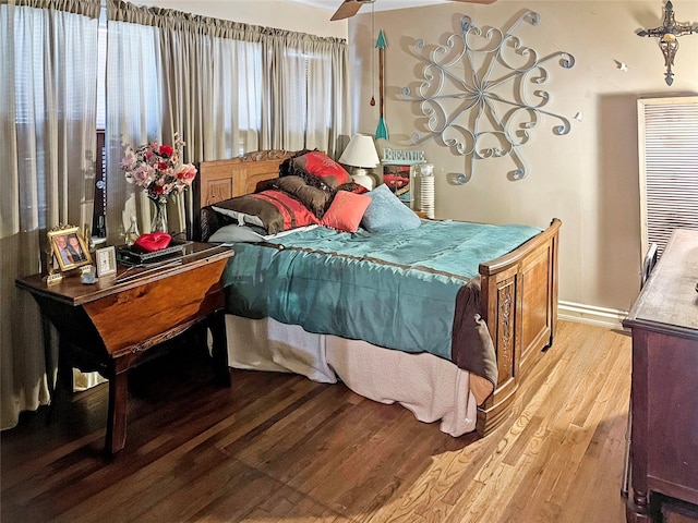 bedroom with light wood-type flooring