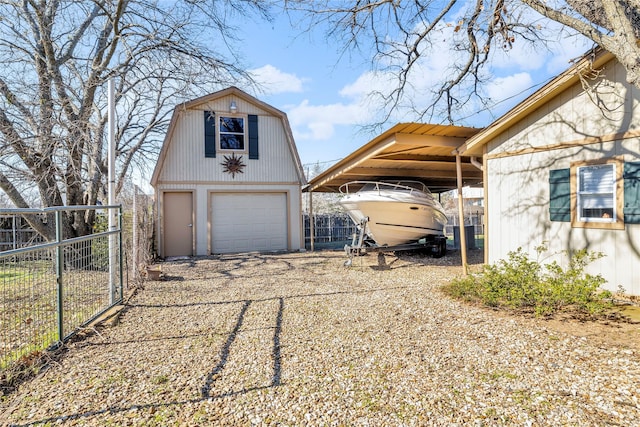 exterior space featuring a carport