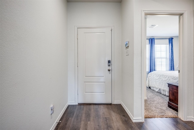 interior space featuring dark wood-type flooring