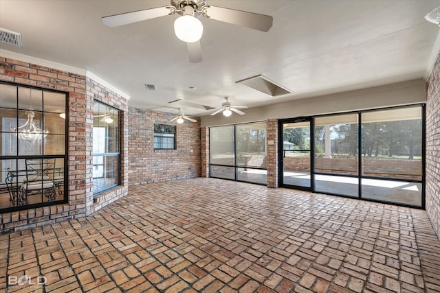 view of patio featuring ceiling fan