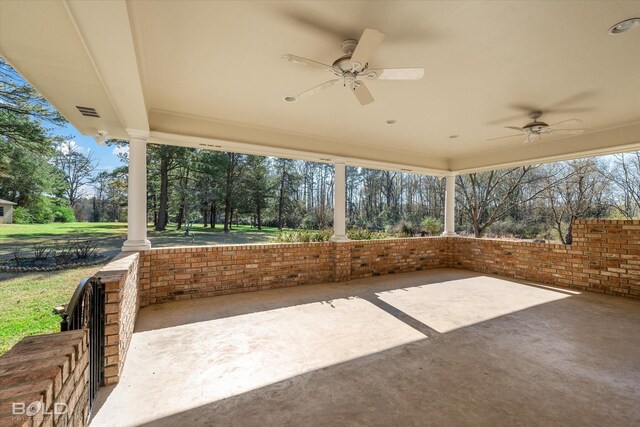 view of patio / terrace with ceiling fan