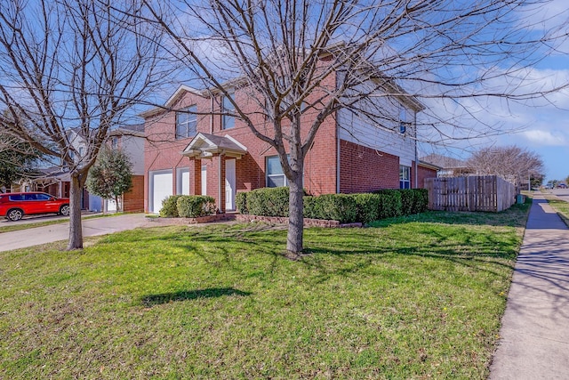 view of front of house with a front lawn