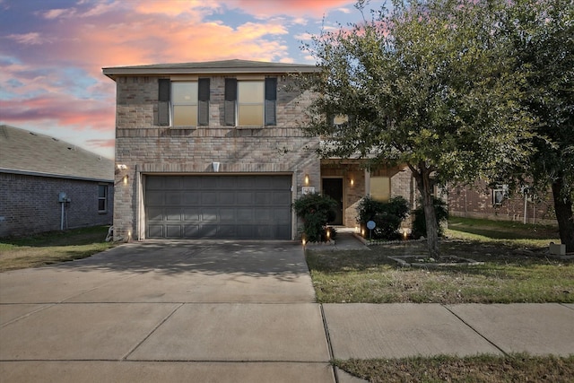 view of property with a garage