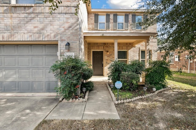 view of property with a garage