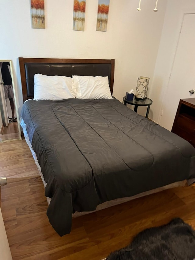 bedroom featuring wood-type flooring