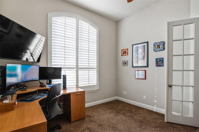 view of carpeted office