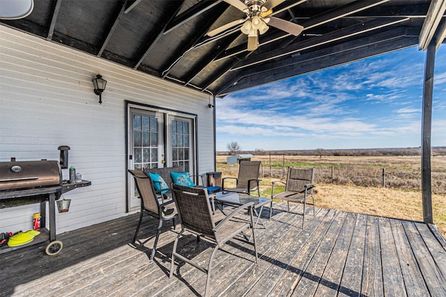 deck with ceiling fan