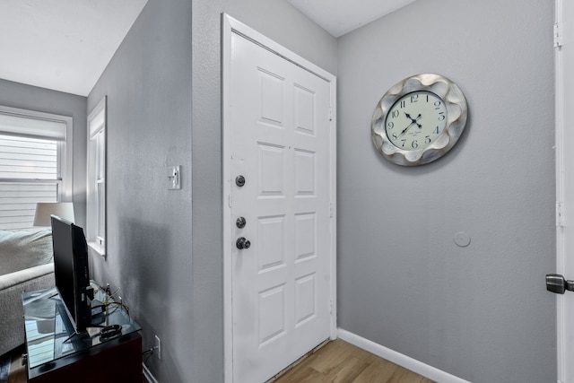 entryway featuring light hardwood / wood-style flooring