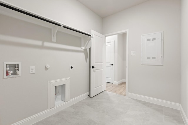 209 Briarwood Dr, Nevada, TX 75173 - laundry room featuring gas dryer hookup, hookup for an electric dryer, washer hookup, and electric panel