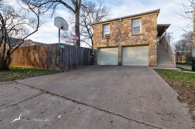 view of home's exterior with a garage