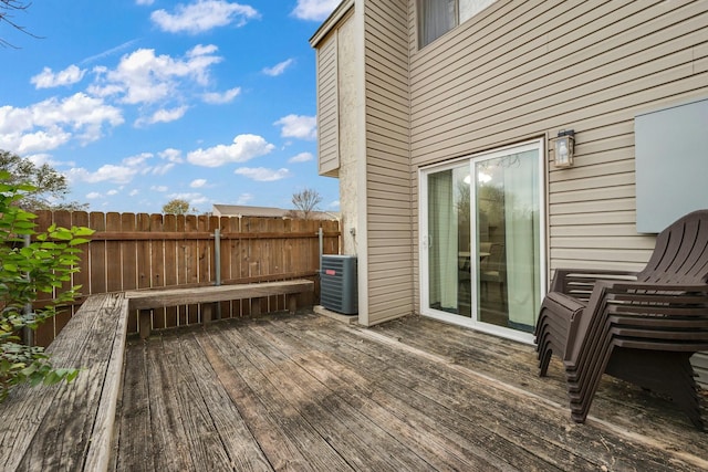 deck with central AC unit