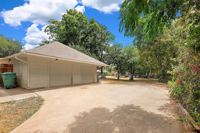 view of garage