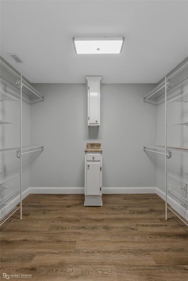 spacious closet with wood-type flooring