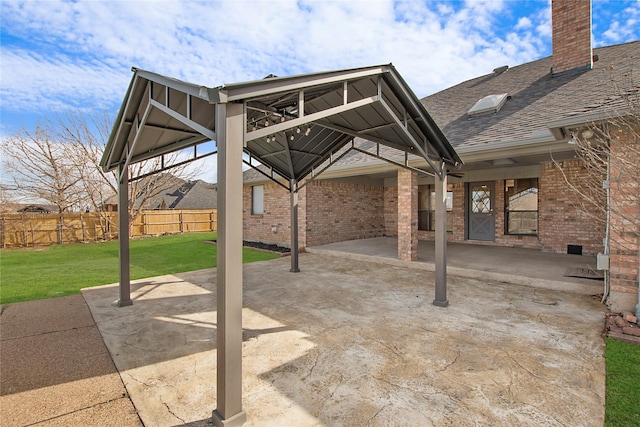 view of patio / terrace featuring a gazebo