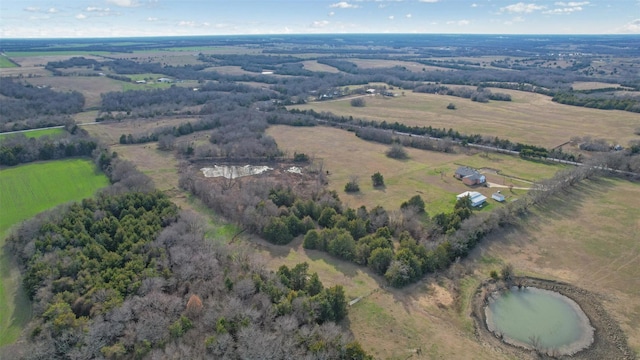 aerial view featuring a rural view