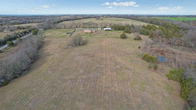 aerial view featuring a rural view