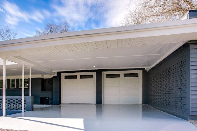 garage with a porch