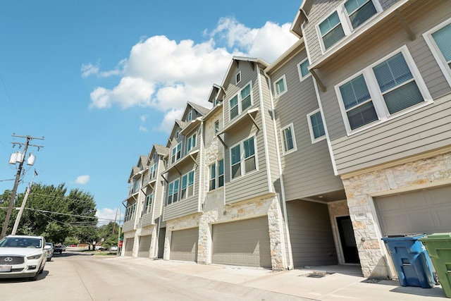 view of property featuring a garage