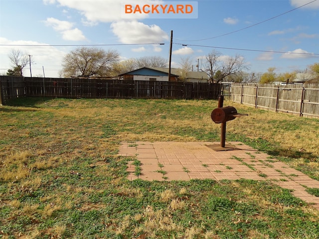 view of yard with a patio