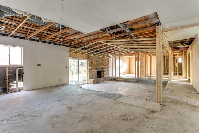 miscellaneous room with a fireplace