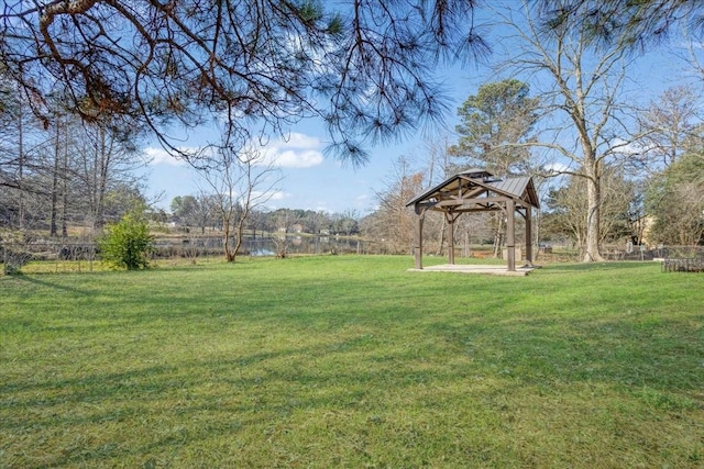 view of yard featuring a gazebo