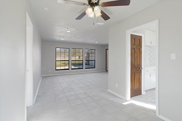 empty room with ceiling fan