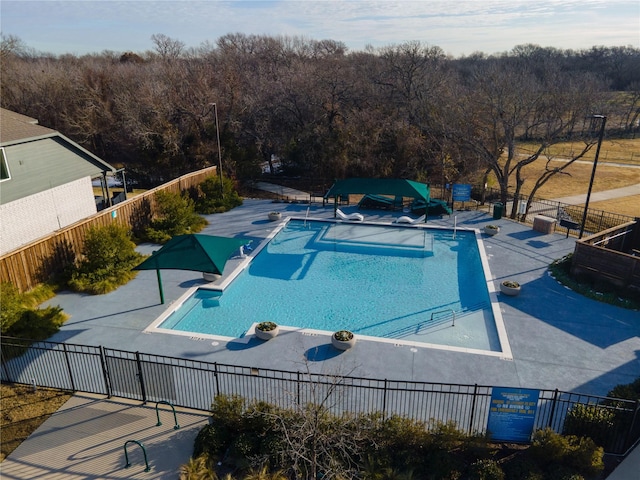 view of pool with a patio area