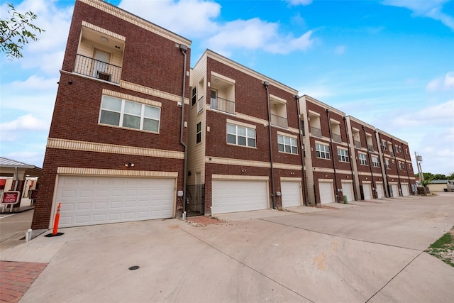 view of building exterior with a garage